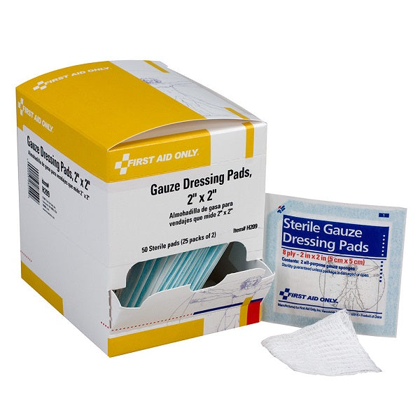 Sterile Gauze Pads (Unitized Refill), 2" x 2", 50/Box