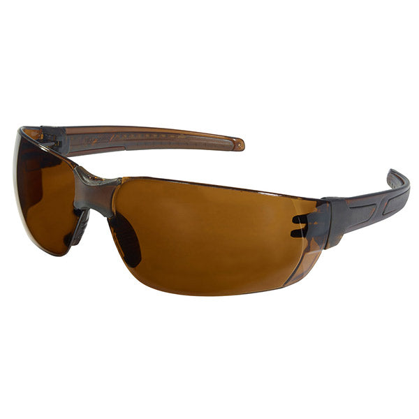 MCR Safety® HellKat® 2 Eyewear, Brown Temple & Lens, 1/Each