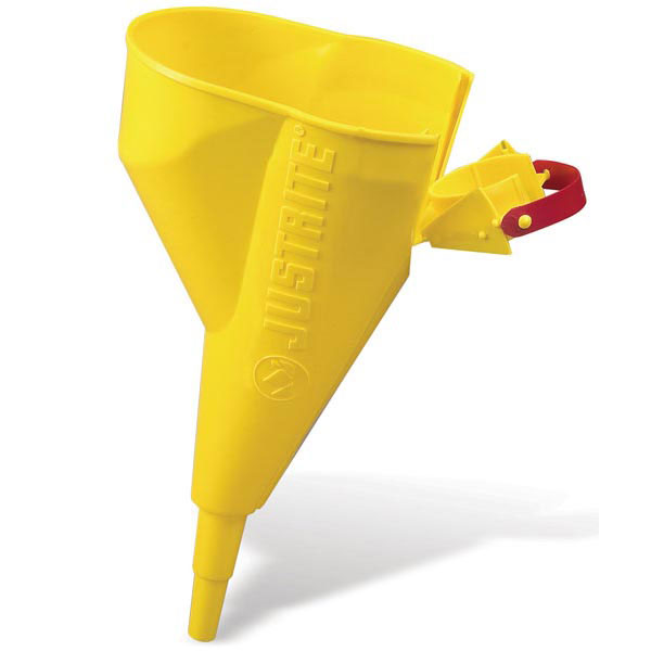 Justrite® “I’m Easy” Funnel, 11 1/4" x 1/2", Yellow, 1/Each
