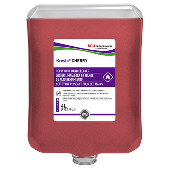 SC Johnson Professional® Kresto® Cherry Super Heavy-Duty Hand Cleaner, 4 L Refill, 4/Case