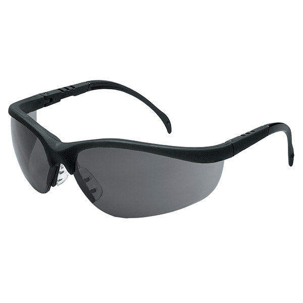 MCR Safety® Klondike® Eyewear, Black Frame, Gray Lens, 1/Each