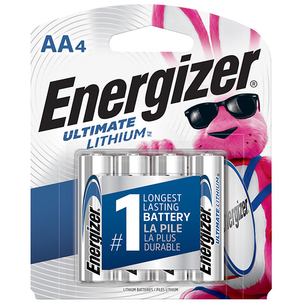 Energizer® Ultimate Lithium® AA Batteries, 4/Pkg