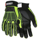 MCR Safety® UltraTech™ Multi-Task Gloves w/ G-Shaped Palm Padding, Medium, Black/Lime, 1/Pair
