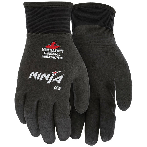 MCR Safety® Ninja® Ice FC Gloves, Large, Black, 12/Pair