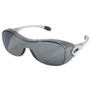 MCR Safety® Law® OTG Eyewear, Silver Temple, Gray Lens, 1/Each