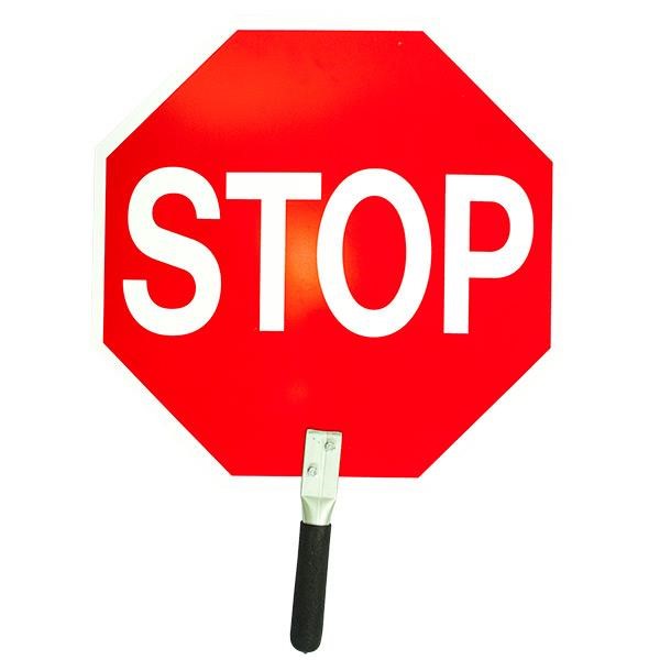 Stop/Slow Aluminum Traffic Paddle, Non-Reflective, 12" PVC Handle, 1/Each