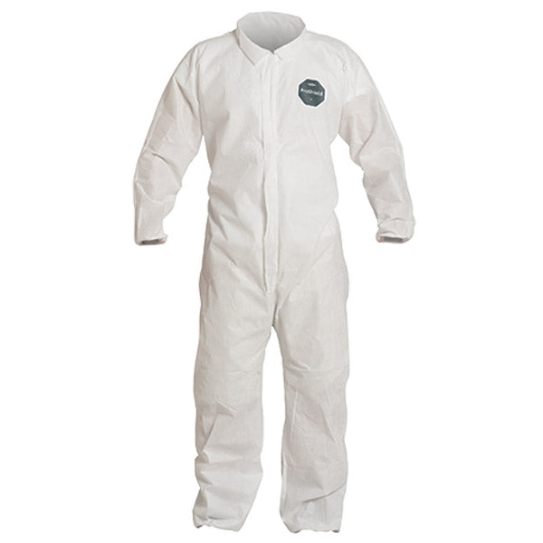 DuPont™ ProShield® 10 Coveralls w/ Elastic Wrists & Ankles, Large, White, 25/Case