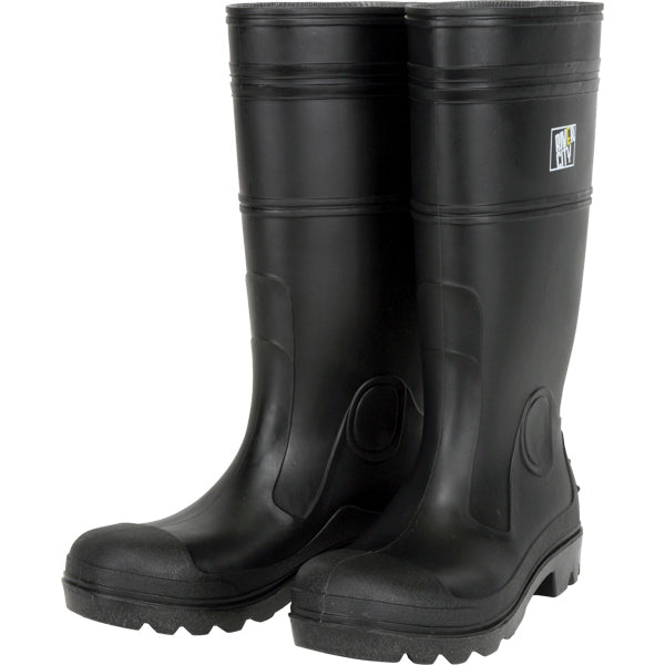 MCR Safety® 14" PVC Boots, Steel Toe, Size 11, Black, 1/Pair