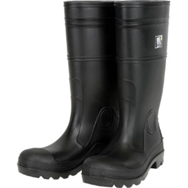 MCR Safety® 14" PVC Boots, Steel Toe, Size 12, Black, 1/Pair