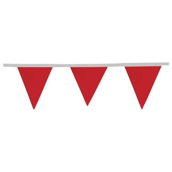 Presco Pennant Flags, 9" x 12", Red, 100', 50/Case
