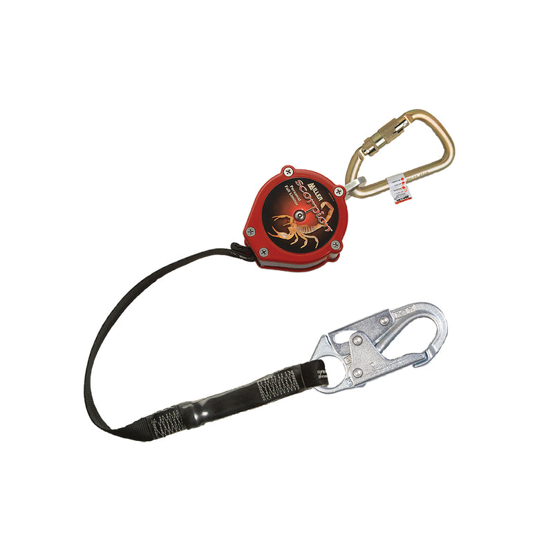 Honeywell Miller® Scorpion™ PFL w/ Steel Twist-Lock Carabiner &  Steel Locking Snap Hook, 1/Each