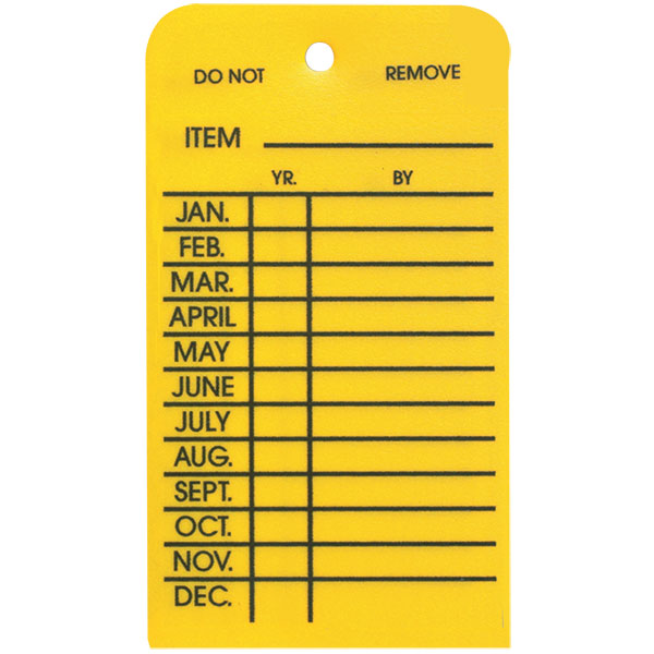 Plastic Inspection Tag (One Year Only)