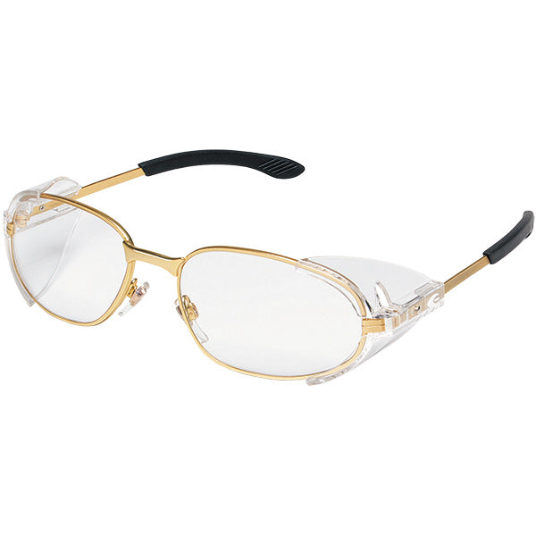 MCR Safety® RT2® Eyewear, Brass Frame, Clear Lens, 1/Each