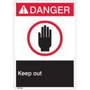 ANSI Z535 Rigid Plastic "Danger Keep Out" Sign, 1/Each