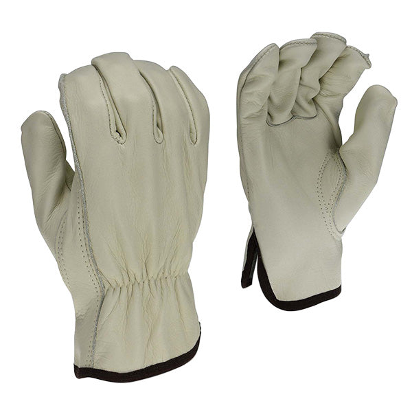 Radians® Standard Grain Cowhide Leather Driver Gloves, Small, Gray, 1/Pair