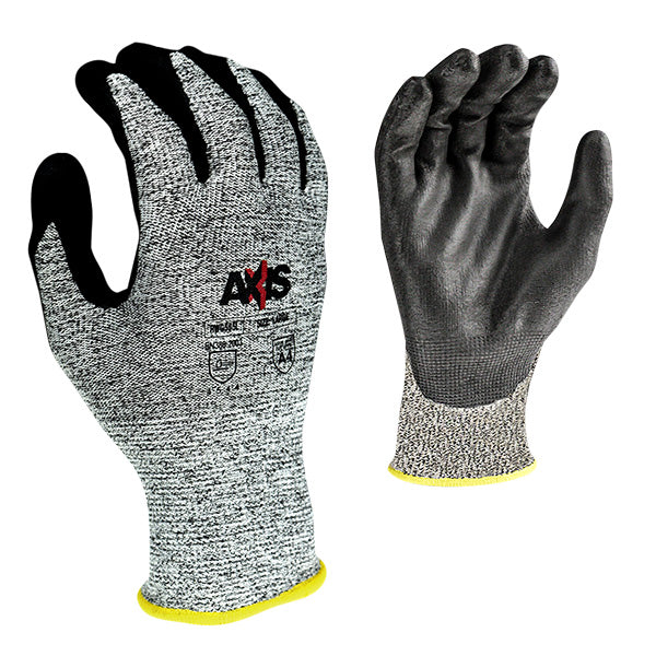 Radians® AXIS™ Cut Protection Level A4 Work Gloves, Medium, Gray/Black, 1/Pair