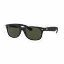 Ray-Ban RB2132-622 New Wayfarer Classic Matte Black Square Green Classic G-15 Lens Sunglasses