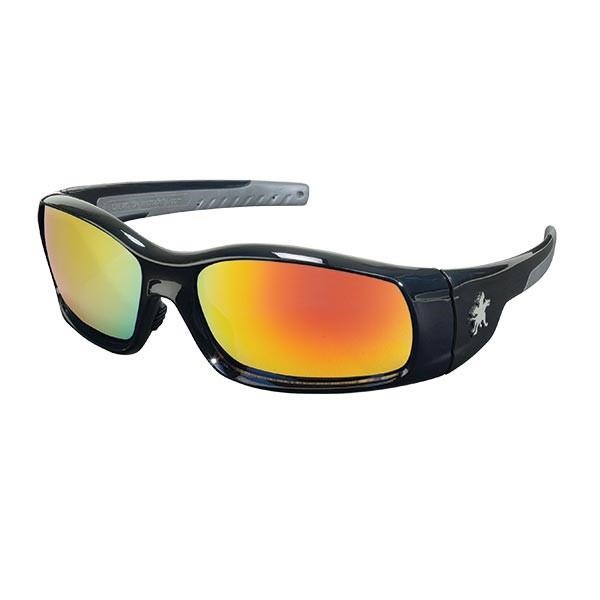 MCR Safety® Swagger® Eyewear, Black Frame, Fire Mirror Lens, 1/Each