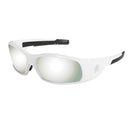 MCR Safety® Swagger® Eyewear, White Frame, Silver Mirror Lens, 1/Each