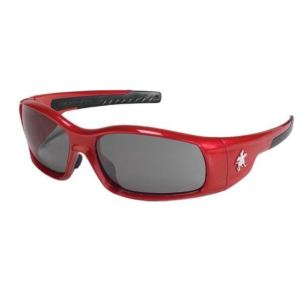 MCR Safety® Swagger® Eyewear, Red Frame, Gray, Anti-Fog Lens, 1/Each