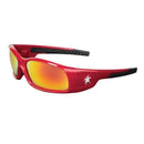 MCR Safety® Swagger® Eyewear, Red Frame, Fire Mirror Lens, 1/Each
