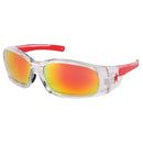 MCR Safety® Swagger® Eyewear, Clear Frame, Fire Mirror Lens, 1/Each