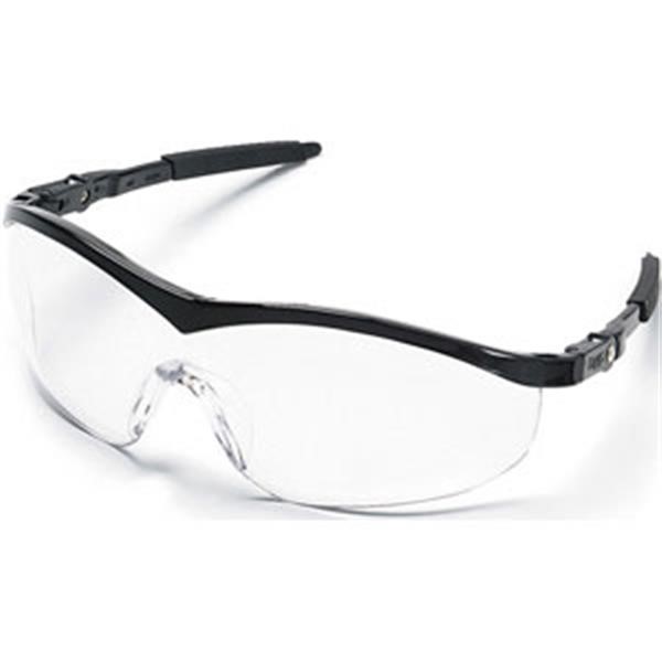MCR Safety® ST1 Series Eyewear, Black Frame, Clear Lens, 1/Each