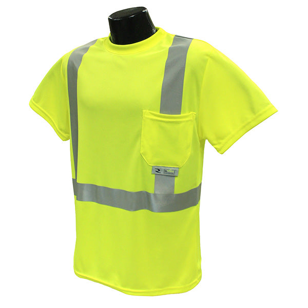 Radians® Class 2 High Visibility Safety T-Shirt w/ Maxi-Dri, 3X-Large, Hi-Vis Lime, 1/Each