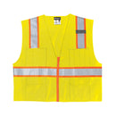 MCR Safety® Luminator™ Class 2 Surveyor's Solid Vest, 2X-Large, Lime/Orange Stripe, 1/Each