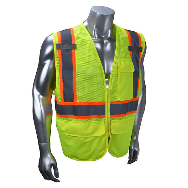 Radians® Type R Class 2 Multipurpose Surveyor Vest, 3X-Large, Hi-Vis Lime/Orange, 1/Each