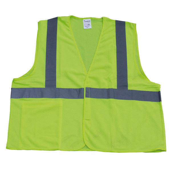TruForce™ Class 2 Solid Mesh Safety Vest, Large, Lime, 1/Each