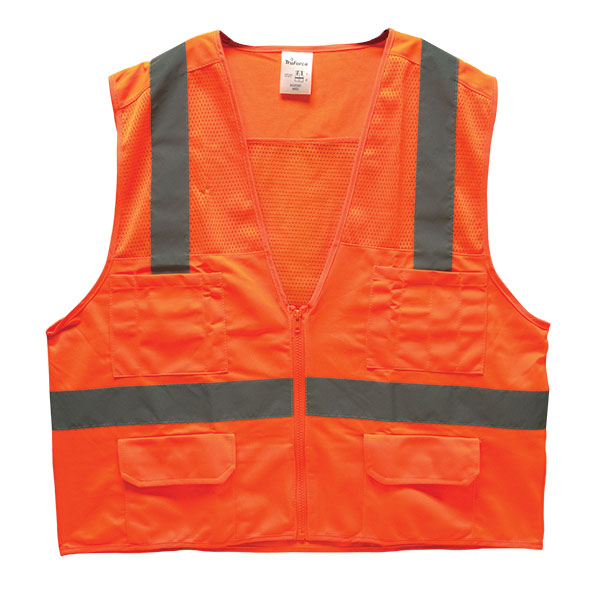 TruForce™ Class 2 Surveyor's Safety Vest, 2X-Large, Orange, 1/Each