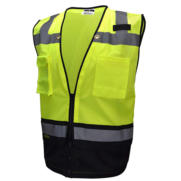 Radians® Type R Class 2 Heavy-Duty Surveyor Safety Vest, 2X-Large, Hi-Vis Lime/Black, 1/Each