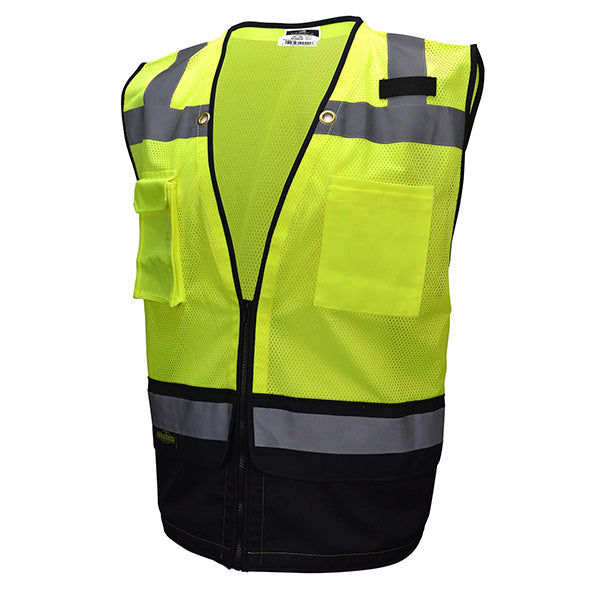 Radians® Type R Class 2 Heavy-Duty Surveyor Safety Vest, X-Large, Hi-Vis Lime/Black, 1/Each