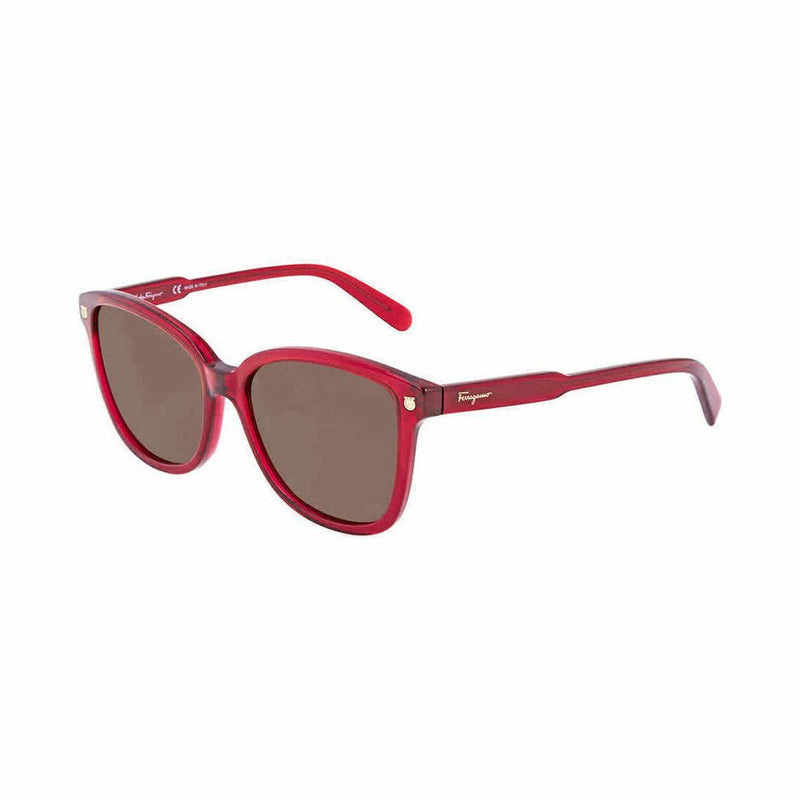 Salvatore Ferragamo SF815S-525 Cyclamen Square Brown Lens Women's Plastic Sunglasses