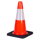TruForce™ Traffic Cone w/ 6" Reflective Collar, 18", 5 lb, Dayglow Orange w/ Rubberized Black Base, 1/Each