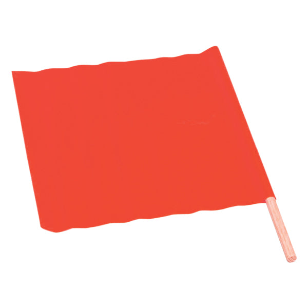 TruForce™ All-Weather Traffic Flag, 18" x 18" w/ 24" Dowel, Fluorescent Orange, 1/Each