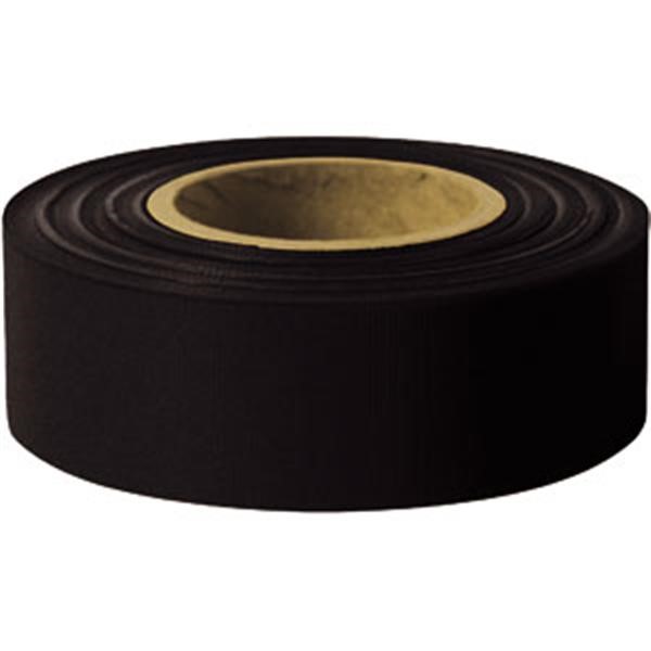 Presco Solid-Color Roll Flagging, Standard, Taffeta, 1 3/16" x 300', Black, 12/Case