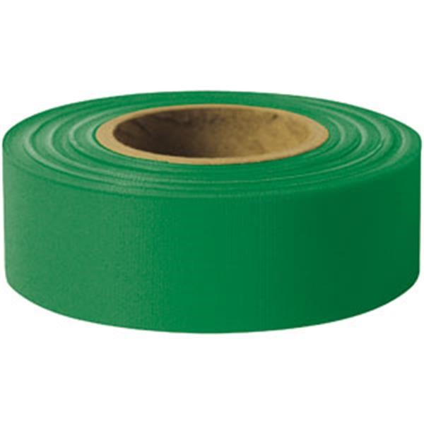 Presco Solid-Color Roll Flagging, Standard, Taffeta, 1 3/16" x 300', Green, 12/Case