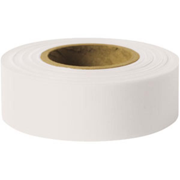 Presco Solid-Color Roll Flagging, Standard, Taffeta, 1 3/16" x 300', White, 12/Case