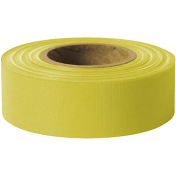 Presco Solid-Color Roll Flagging, Standard, Taffeta, 1 3/16" x 300', Yellow, 12/Case
