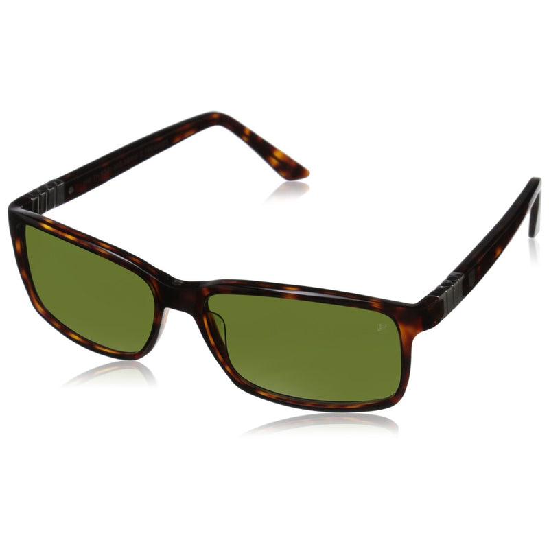 TAG Heuer Legend 9381 303 Rectangular 58mm Lens Acetate Frame Sunglasses - Tortoise Brown / Green