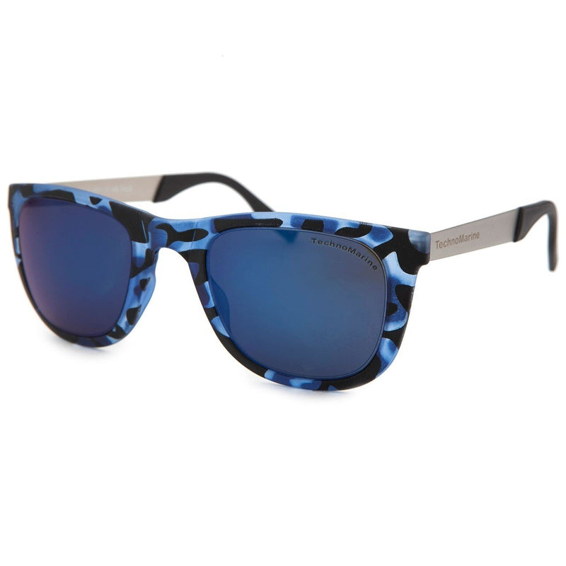 Technomarine Black Reef TMEW001-06 Wayfarer Mirrored Lens Sunglasses - Blue / Tortoise