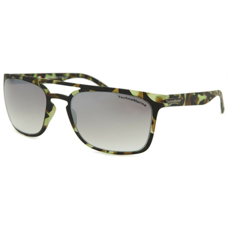 Technomarine Manta Ray TMEW006-03 Rectangular Frame Mirrored Lens Sunglasses - Brown / Green