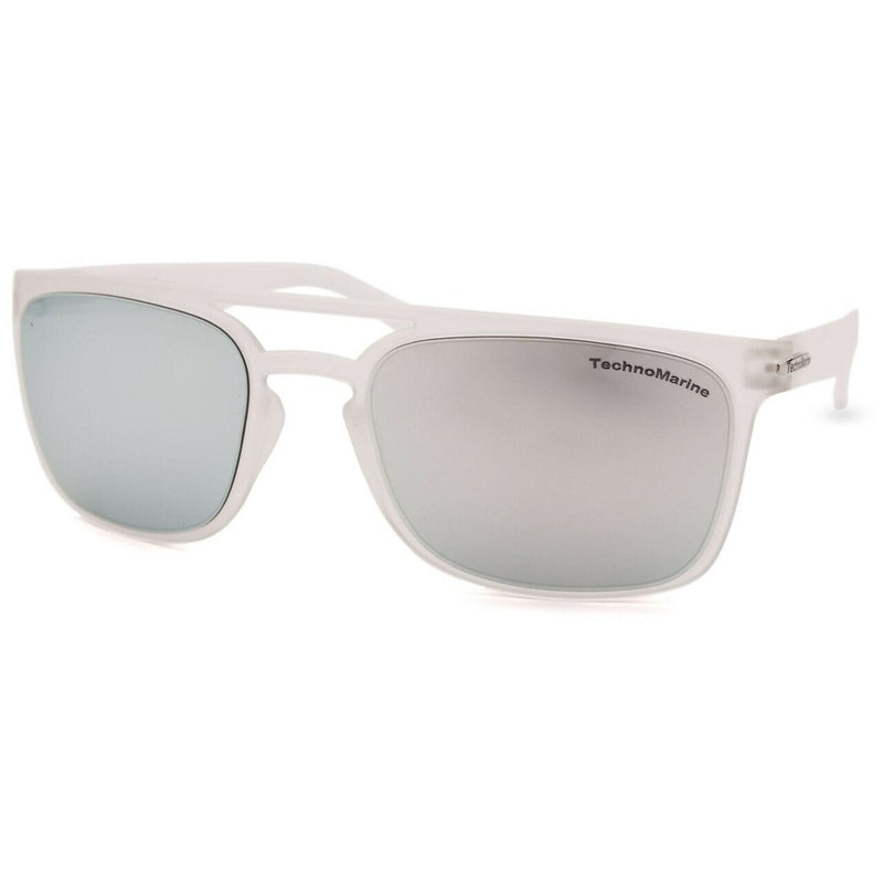 Technomarine Manta Ray TMEW006-09 Rectangular Frame Mirrored Lens Sunglasses - Silver / Translucent