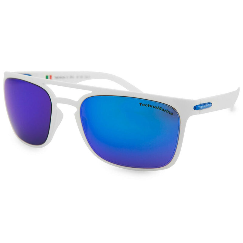Technomarine Manta Ray TMEW006-12 Rectangular Frame Mirrored Lens Sunglasses - Blue / Translucent