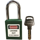 TruForce™ Safety Padlock w/ Steel Shackle, Green, 1/Each