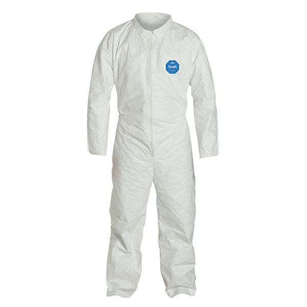 DuPont™ Tyvek® 400 Coveralls w/ Open Wrists & Ankles, Large, White, 25/Case