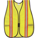 MCR Safety® General-Purpose Mesh Vest, Lime w/ 2" Orange/Silver Stripes, Universal, 1/Each