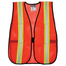 MCR Safety® General-Purpose Mesh Vest, Orange w/ 2" Lime/Silver Stripes, Universal, 1/Each